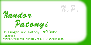 nandor patonyi business card